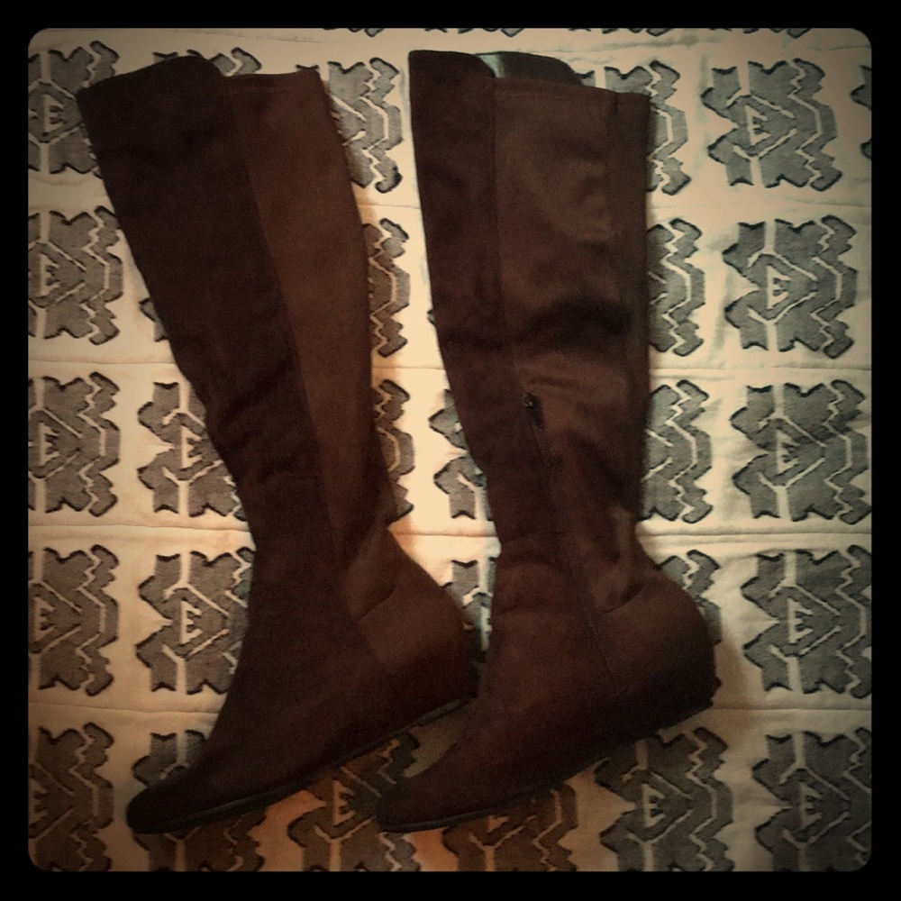 Over the Knee Brown Suede Boots Size 8.5